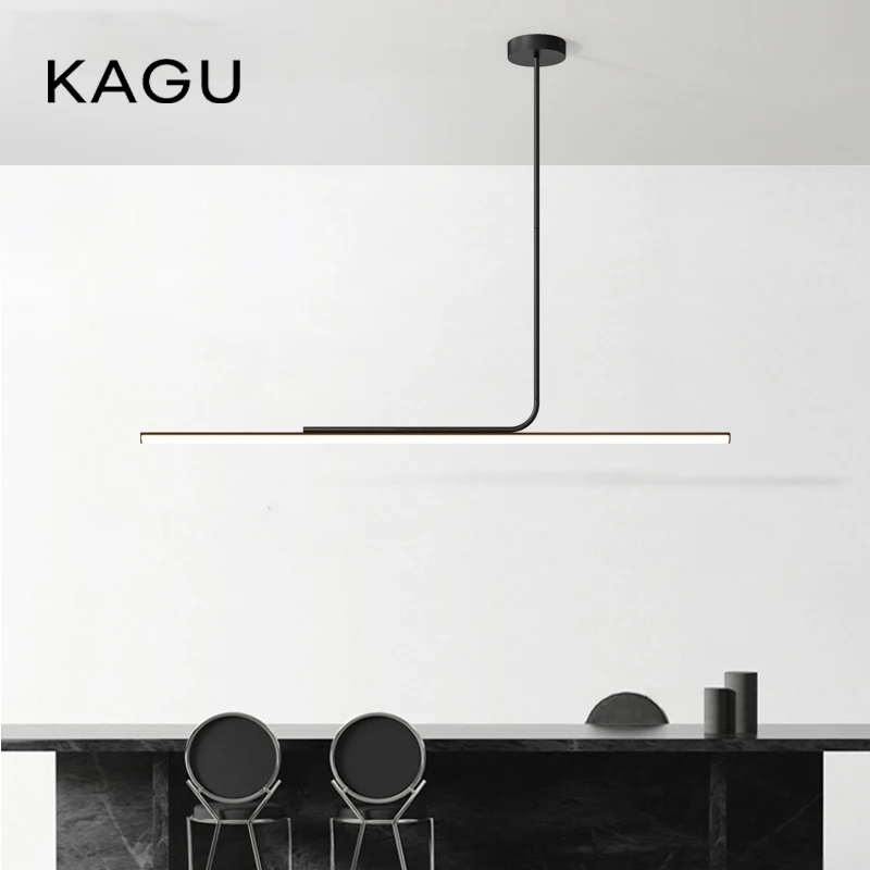 

Modern Long Strip Led Pendant Lights For Living Dining Room Desks Kitchen Black Chandelier Home Decor Hanging Lighting Fixture