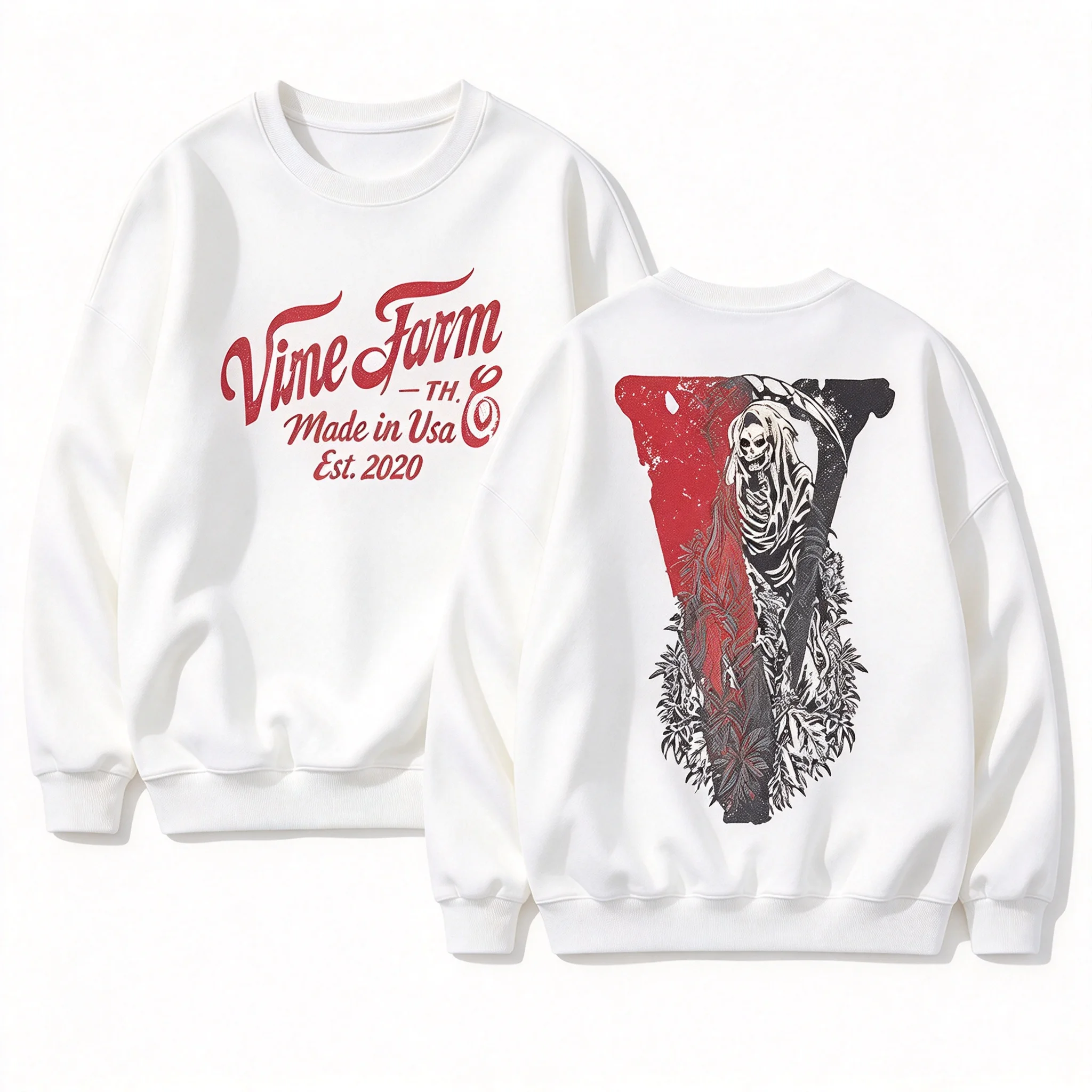 2026 Grunge Punk Street Hoodie, double-sided gender-neutral loose fleece long-sleeved pullover, fashionable and versatile