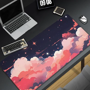 Gaming Mousepad Cloud Art Large Gaming Mouse Pad Computer Keyboard Pads Locking Edge Mouse Mat Gamer Table Carpet XXXL Desk Mat