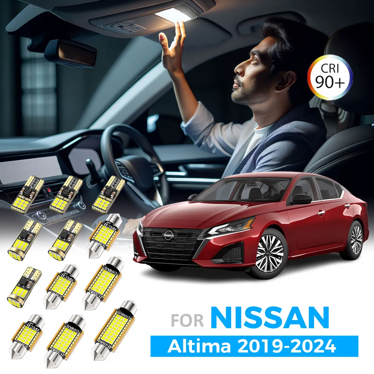 AENVTOL 4/7/13 قطعة لنيسان ألتيما L34 2019 2020 2021 2022 2023 2024 سيارة LED الداخلية قبة خريطة طقم إضاءة لمبة الملحقات #1