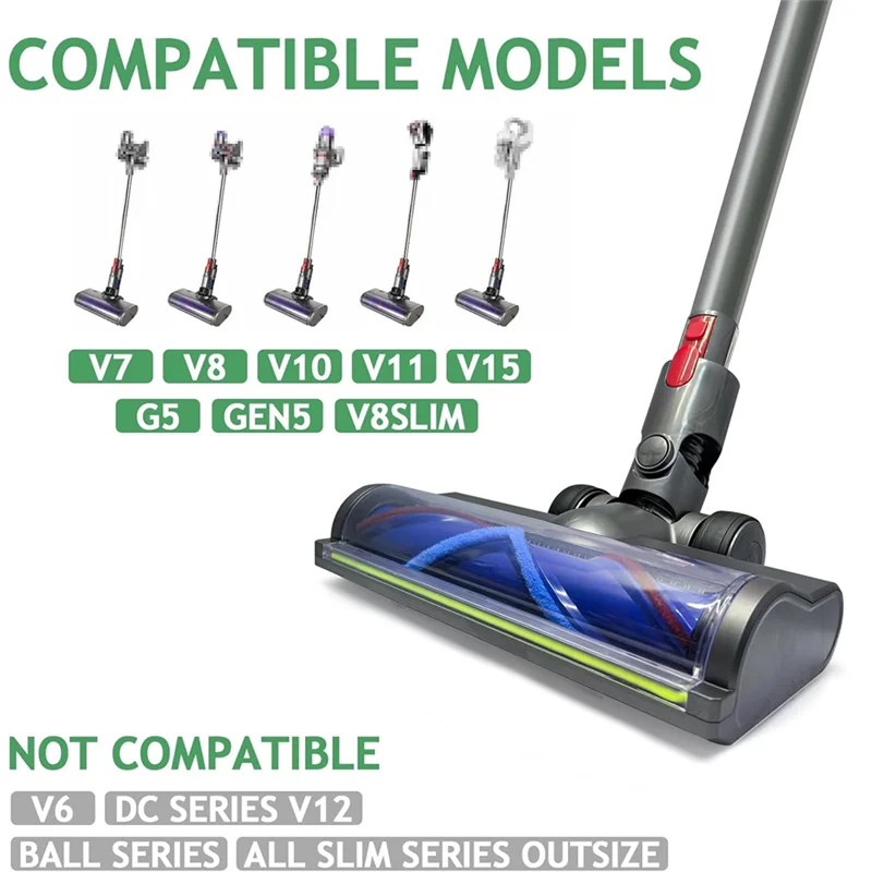 

THIVN-насадка для щетки для Dyson V7 V8 V10 V11 V15 G5, сменная чистящая головка, полная морская светодиодная зеленая подсветка