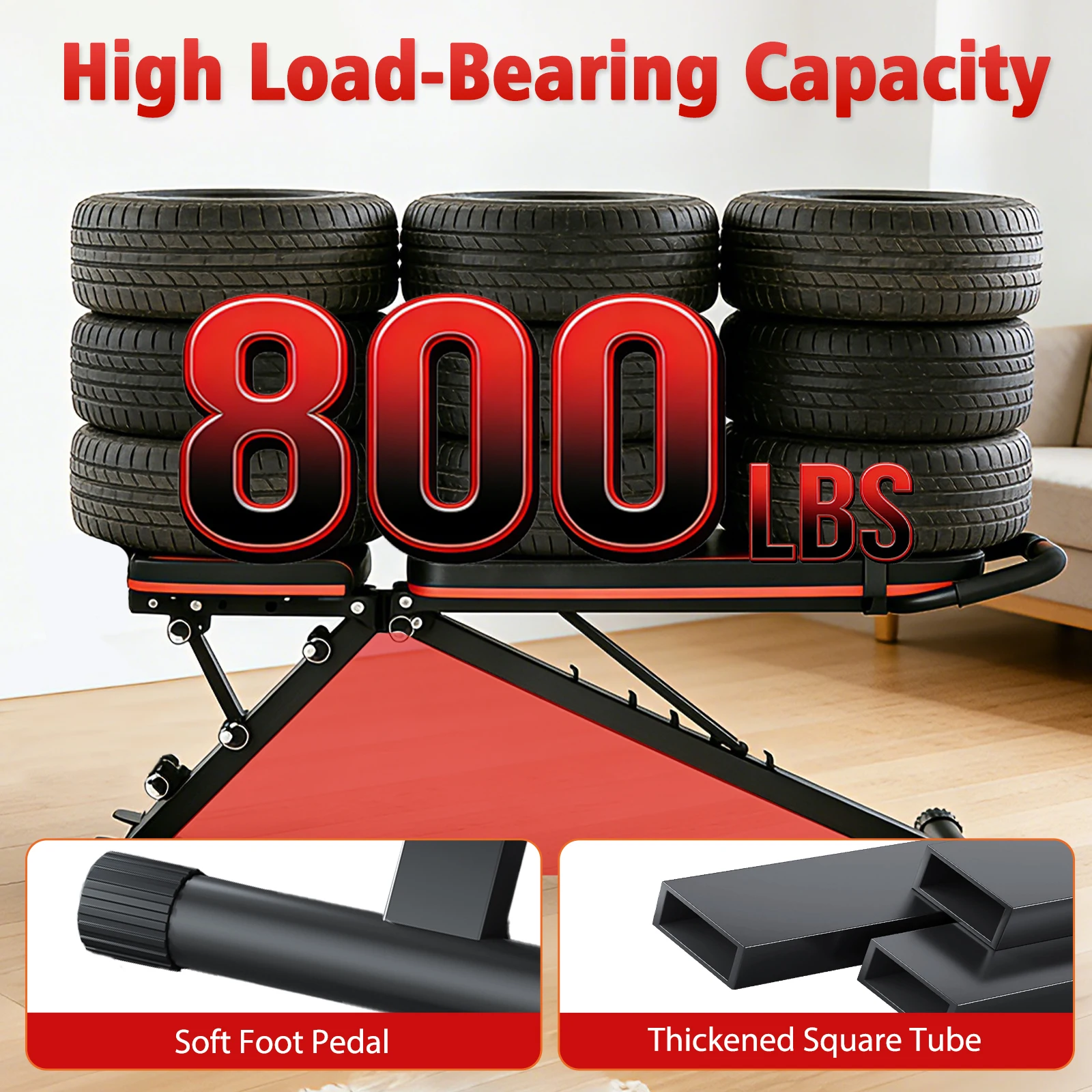Weight Bench Foldable 14-in-1 Dumbbell Bench 800 lbs Sit-up Assist Fitness Equipment 6 Adjustable for Full Body Workout