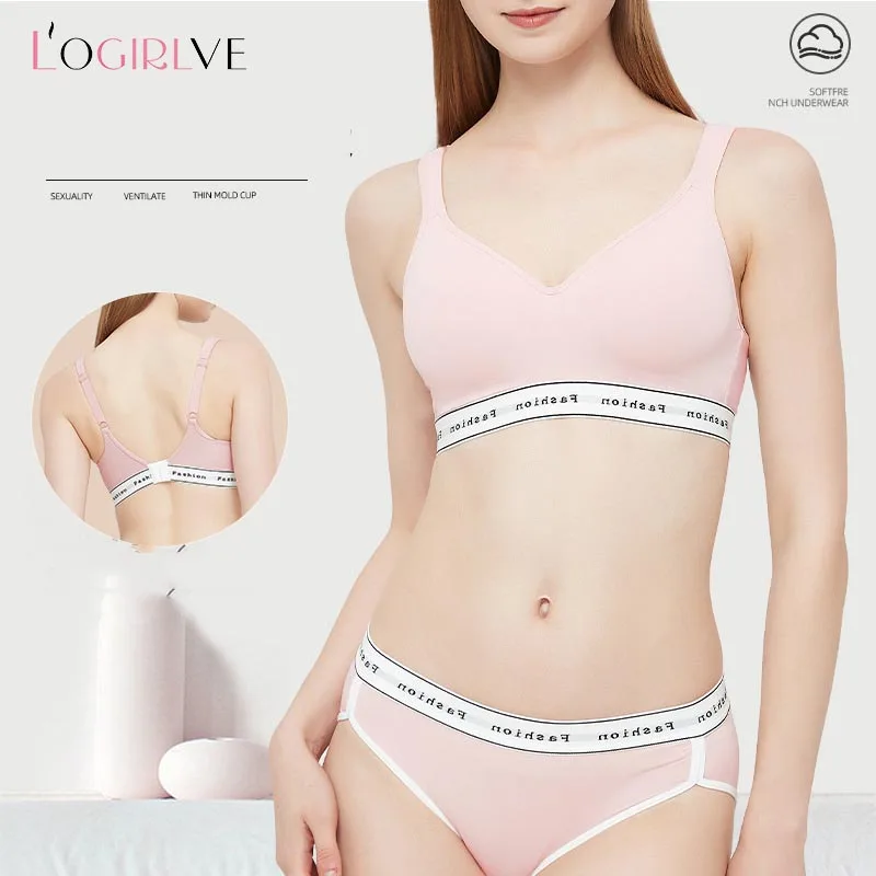 Logirlve Französisches Lingerie-Set mit dünnen Körbchen, Spitzen-BHs, hochwertige Damenunterwäsche, kabelloser Push-Up-BH, atmungsaktive BHs und Höschen