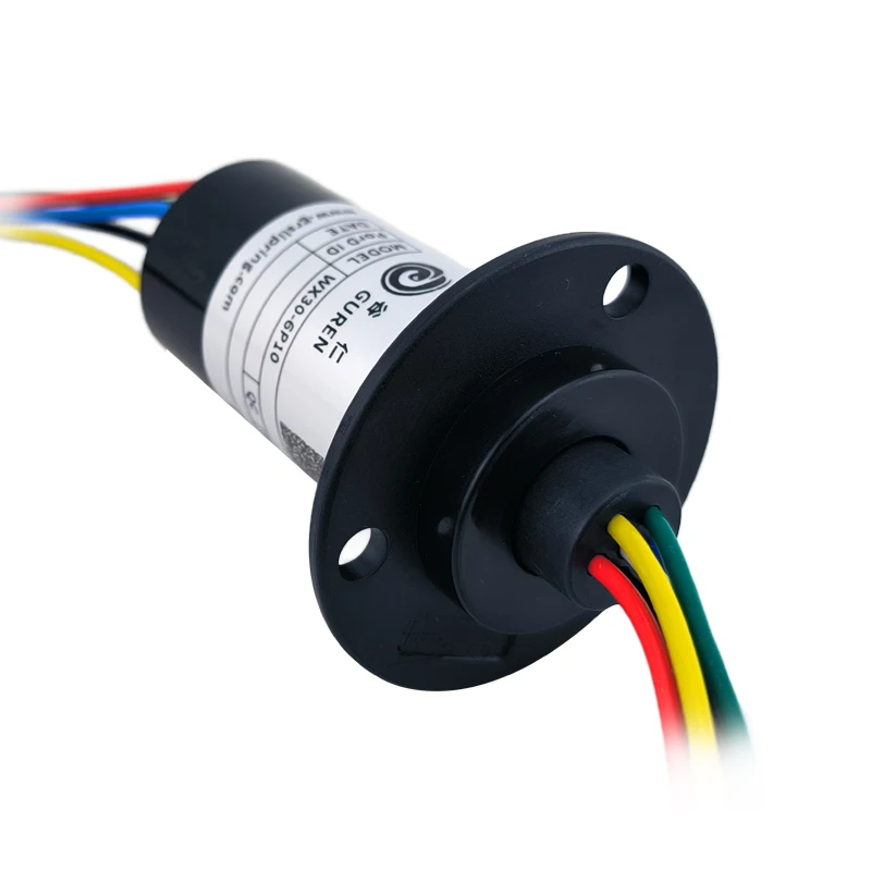 OD 30mm 6-way 10A capsule electric slip ring small size 10A current rotating conductive slip ring 6-way collector ring