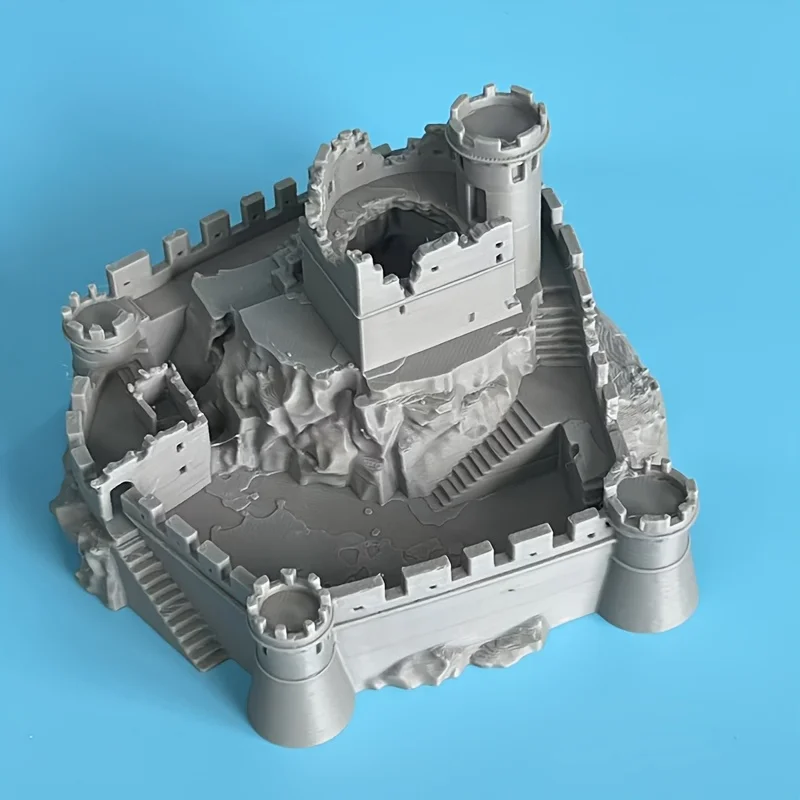 DIY coloring medieval defense city ruins statue ornament, desktop creative sculpture figure home decoration crafts