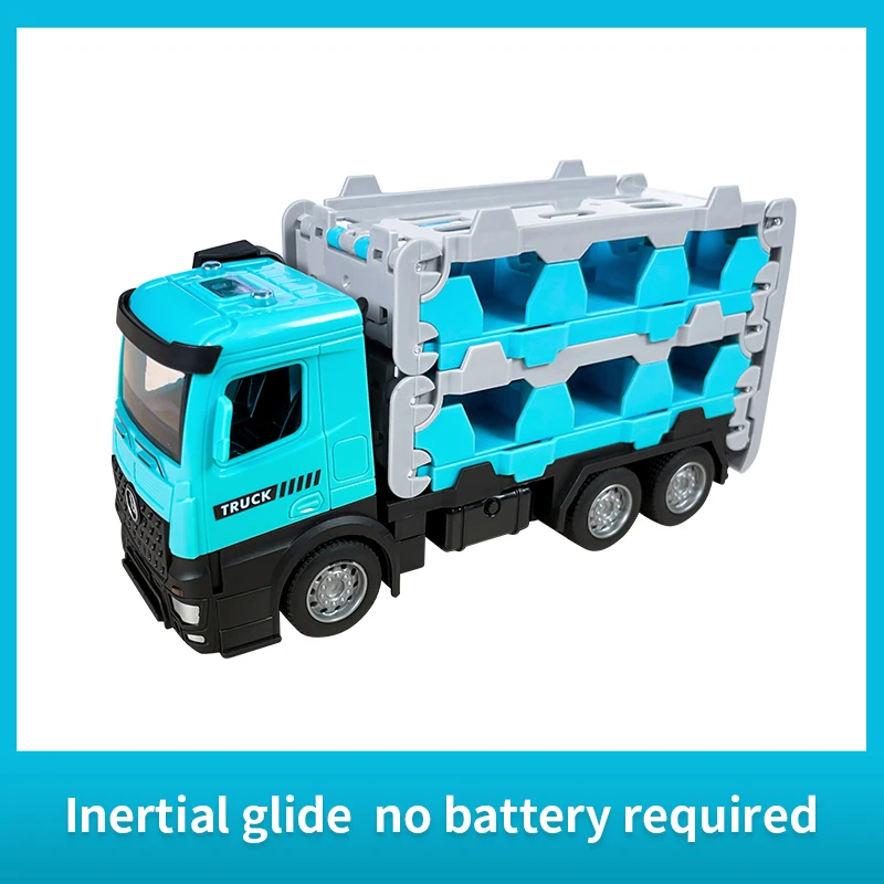 Catapulta deformación, pista de eyección, juego de coches, coche de aleación, contenedor de juguete, camión, modelo de remolque de aleación, contenedor grande, camión de almacenamiento, juguete