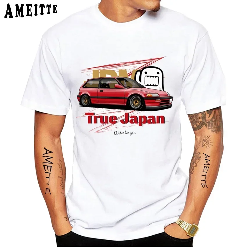 New Summer Men Short Sleeve True Japan Type R Civic EF Print T-Shirt Hip Hop Boy Casual Tops Harajuku JDM Sport Man White Tees