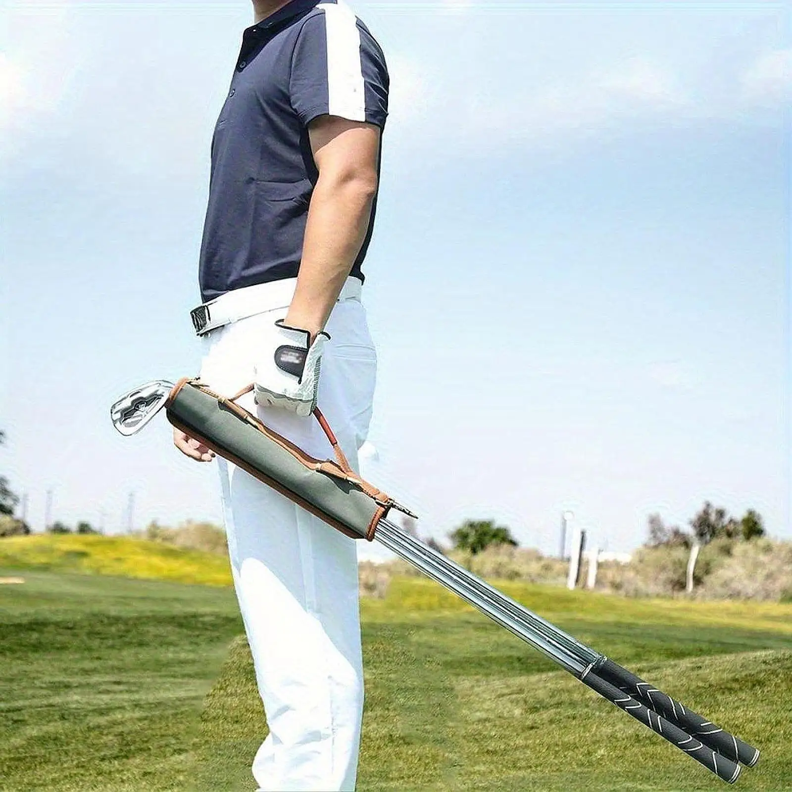 

Golf Club Carrier Sleeve,Club Holder Training Case Pouch with Tee Holders Golf Carry Bag Travel for Course Supplies Women Men