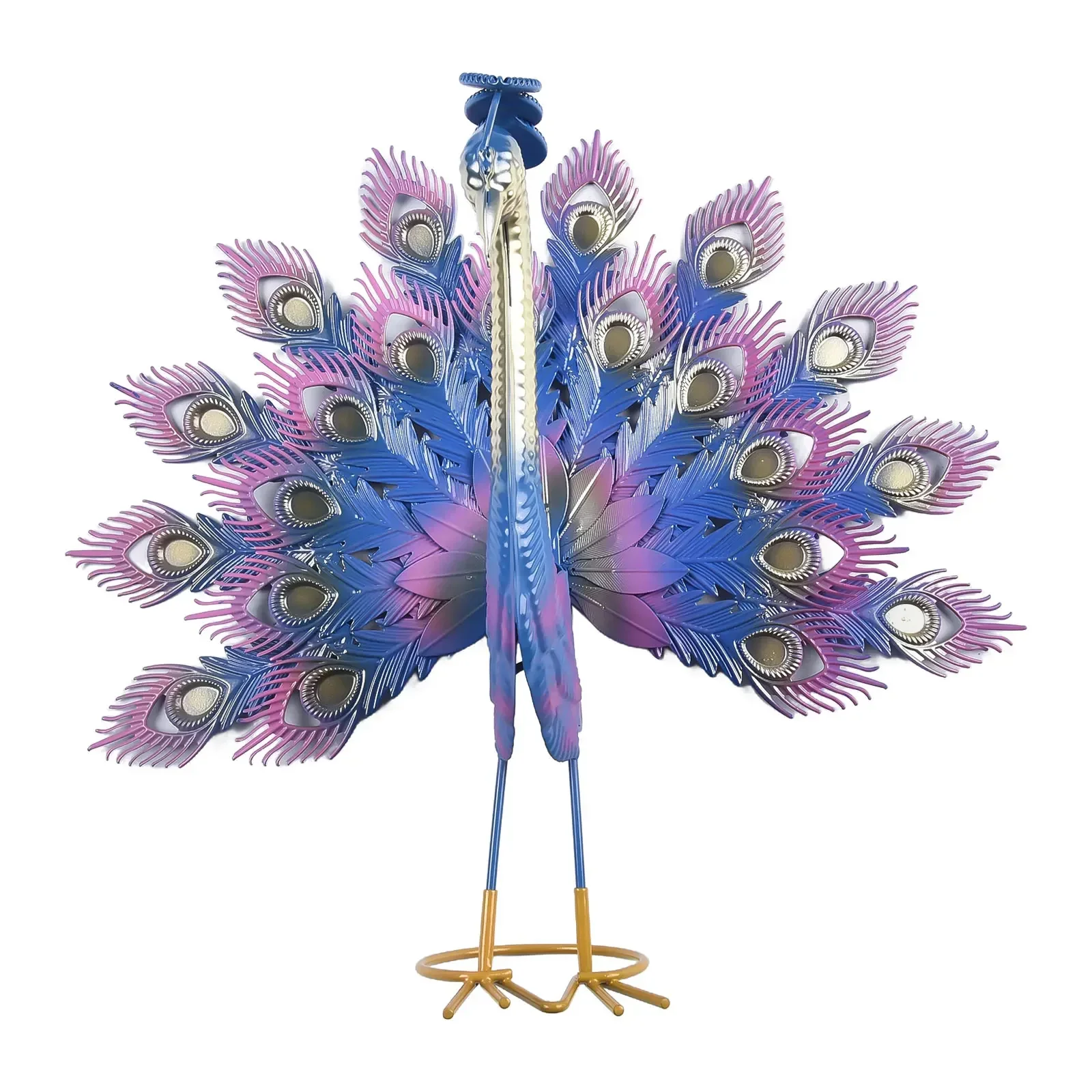 Peacock Statues Standing Posture Peacock Figurine Decoration Stables Base AnimalOrnament Weather-Resistant Rust-Proof Crafts