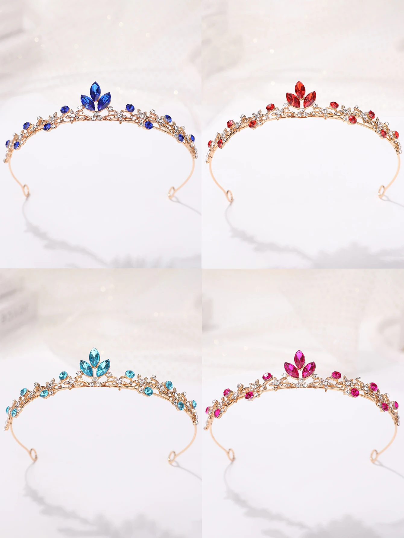 Crown tiara Bride\'s main wedding dress hairband Crown Goddess 18-year-old adult princess performance hair accessories birthday C