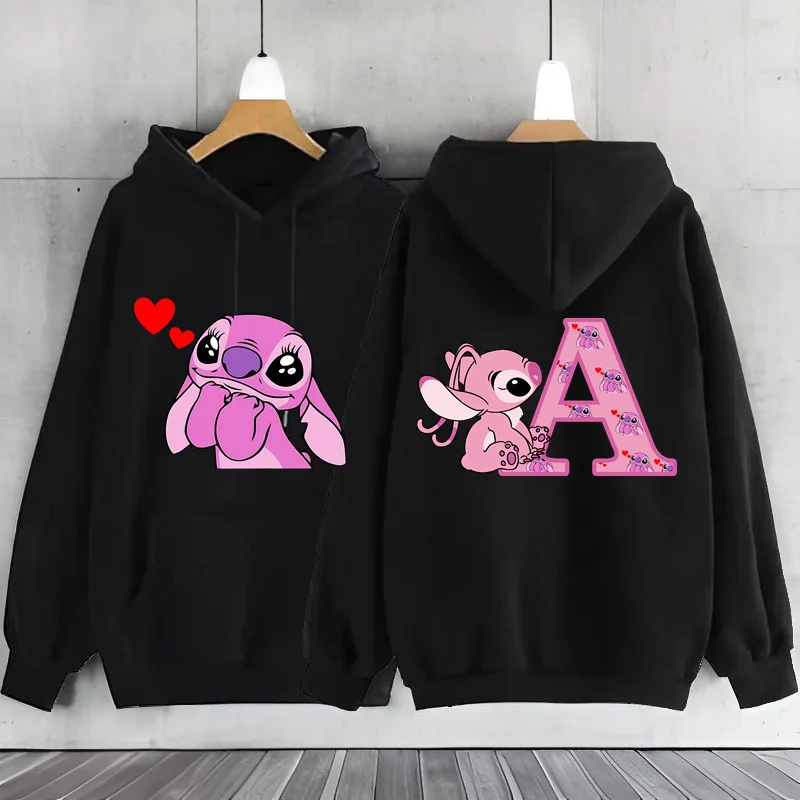 Women\'s Jackets Y2k Cute Kawaii Fashion Disney Lilo & Stitch Letter Print Hoodie 2024 Women\'s Winter Warm Jackets Coats Sale