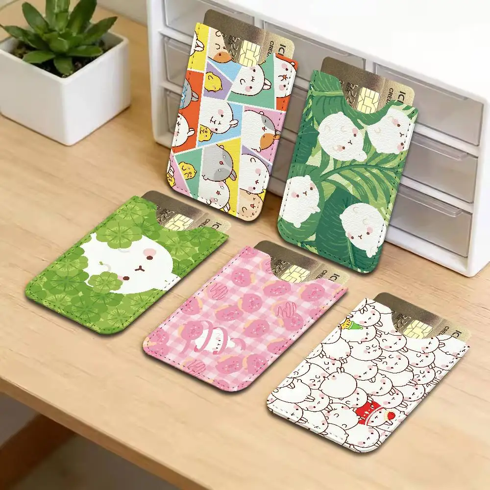Koreanische süße M-Molanges Kaninchen-Leder-Mini-Geldbörse für Herren, dünne Tasche für Kreditkarten, separates Fach für Ausweis & Buskarte