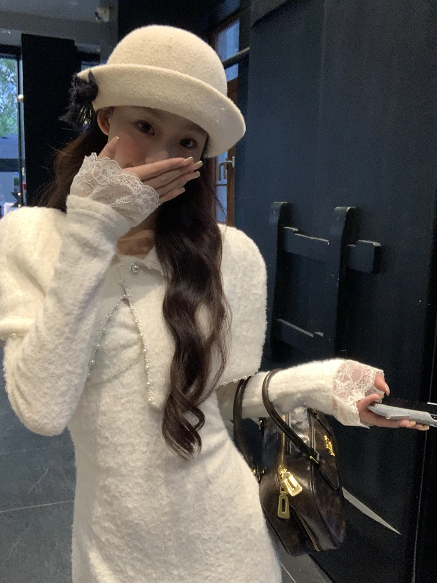 Red Celebri Knitted Dr Women's Autumn Winter Sle Slim Fit Long Skirt High Waist V-Ne Casual Commute Faion Dr