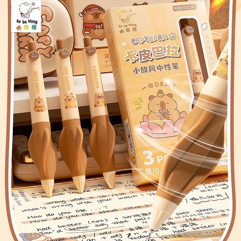 3 قطعة/المجموعة ليتل دوامة الصحافة هلام القلم 0.5 CS السلس القلم تلميح الموقف الإيجابي لينة قبضة الإبداعية الوزن الحد القرطاسية القلم #6