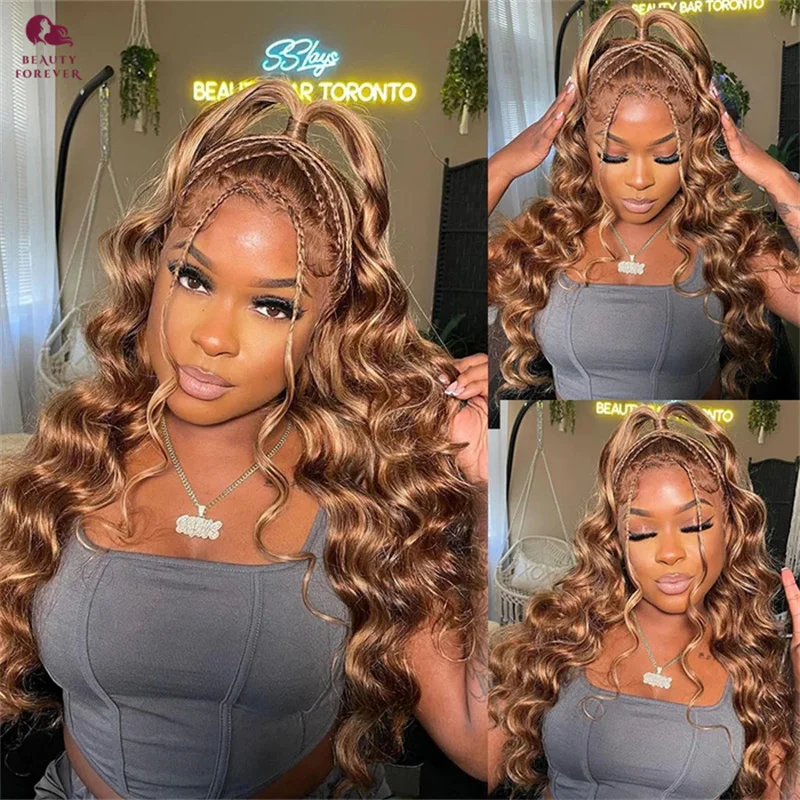 

Beautyforever Lace Front Human Hair Wig Glueless Wig Human Hair Smart Wear Honey Blonde Body Wave Transparent Lace Front Wig