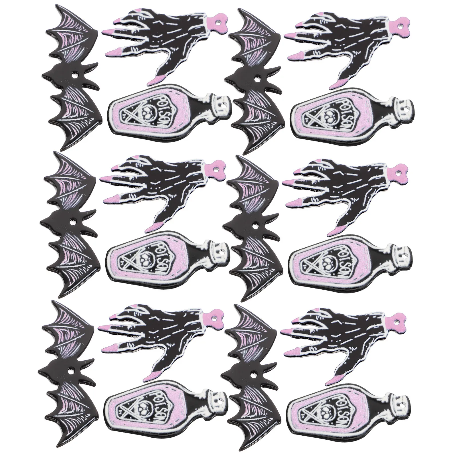 

30Pcs Halloween Skull Claw Charms Acrylic Bat Pendants Jewelry Making Supplies for Earrings Bracelets Necklaces DIY Halloween