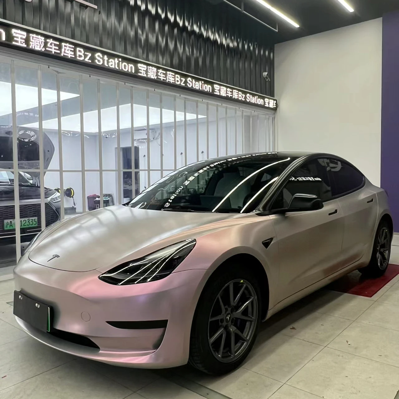 Matte Magic Twin Color Auto Vinyl Wrap Stone Grey Pink