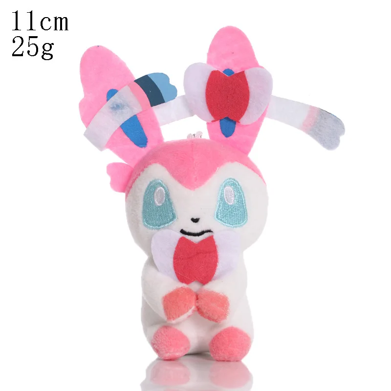 12cm Pokemon Plush Keychain Doll Pendant Toy Eevee Leafeon Sylveon Flareon Umbreon Vaporeon Espeon Glaceon Jolteon Kids Gifts