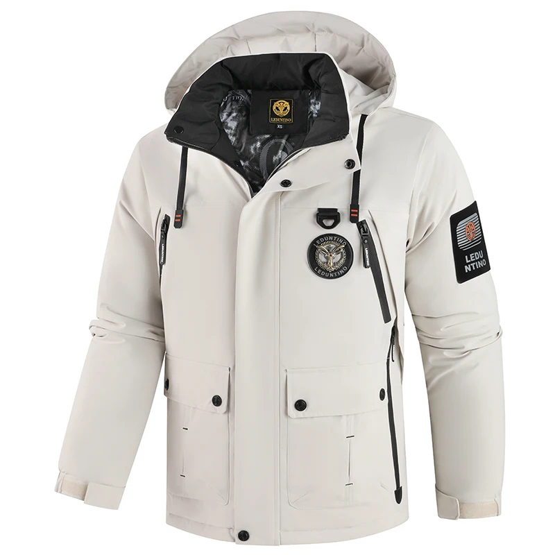 

Мужская уличная тактическая куртка с нашивкой Eagle — водонепроницаемая, с несколькими карманами и капюшоном, идеально подходит для пеших прогулок, кемпинга и городских приключений