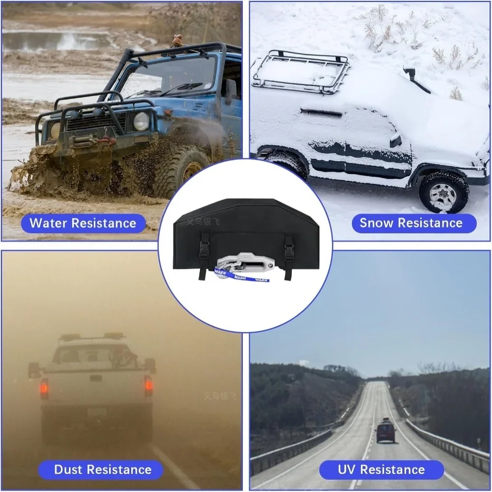 Winch Cover For Electric Winches 900D Oxford Waterproof Protective Heavy Duty Cover Size 55 By 25 5 Centimeters