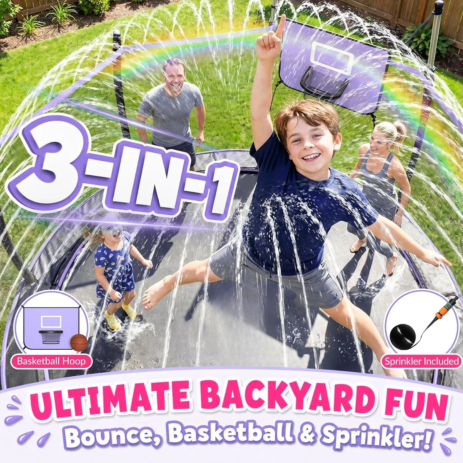 Trampoline Outdoor 16FT 15FT 14FT 12FT 10FT 8FT with Enclosure, Anti-Rust Coated Frame, Backyard Large, Customized
