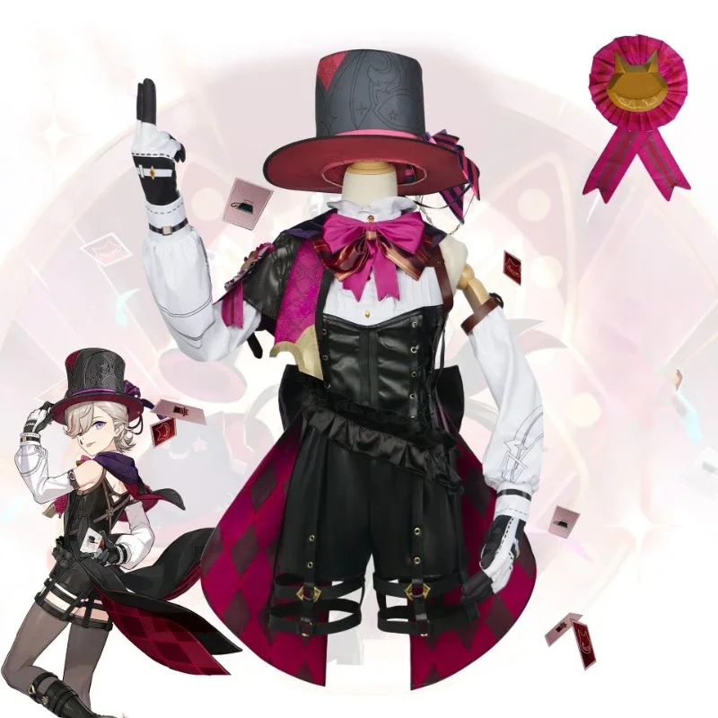 

Game Genshin Impact Lyney & Lynette Cosplay Costume Fontaine Twins Full Set Outfit for Halloween Anime Conventions Themed Events