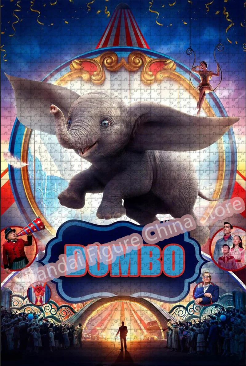 300/500/1000 Pieces Dumbo Disney Jigsaw Puzzles Cartoon Character Collection Art Puzzles for Children Early Education Toys