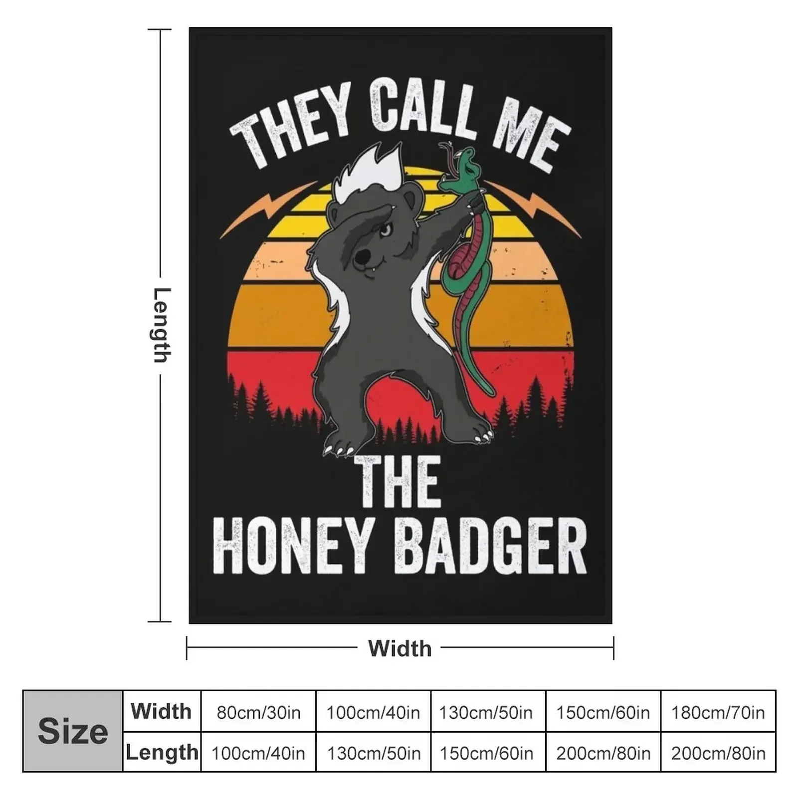 They Call Me Honey Badger graphic Dabbing Animal Lover Retro design Throw Blanket Vintage Quilt Warm Blankets