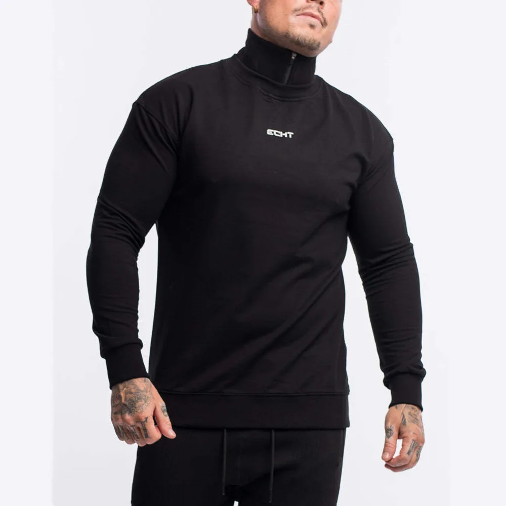 

New muscle fitness brothers sports sweater men's autumn and winter leisure running training turtleneck pullover coat