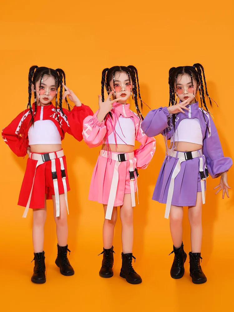 Ropa de baile callejero de Hip-hop para niñas, ropa de baile de Jazz para niños, espectáculos de escenario, disfraces de actuación