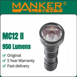 Manker MC12 II White/Red/Green Tri-color Light Source LED Flashlight 950 Lumens Tactical Switch Torch Light with18650 Battery