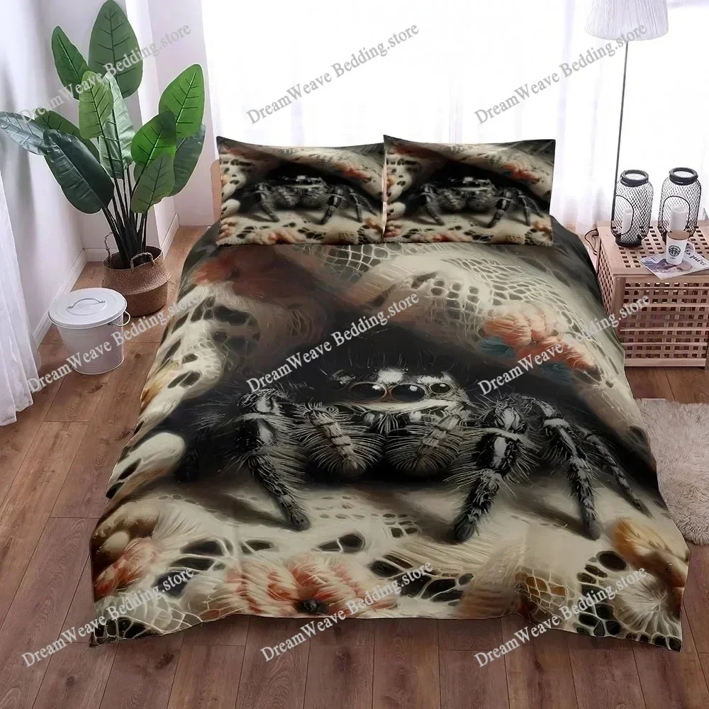 

3D Print Brown Big Spider Duvet Cover Set King Queen Double Full Twin Single Size Pillow Case Bed Polyester Bedding Set963