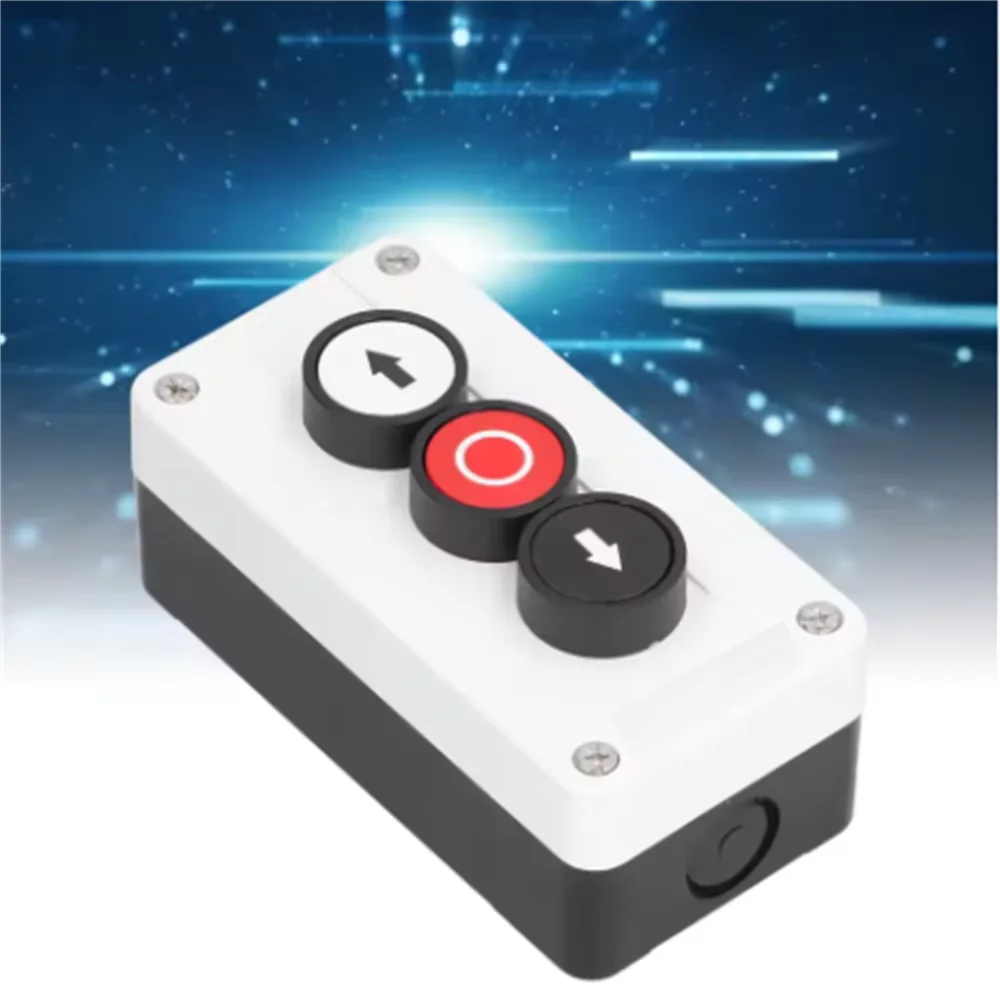XAL-334 Waterproof Push Button Control Box 3 Momentary Buttons Up Stop Down Hoist Crane Lift Operation Switch Station