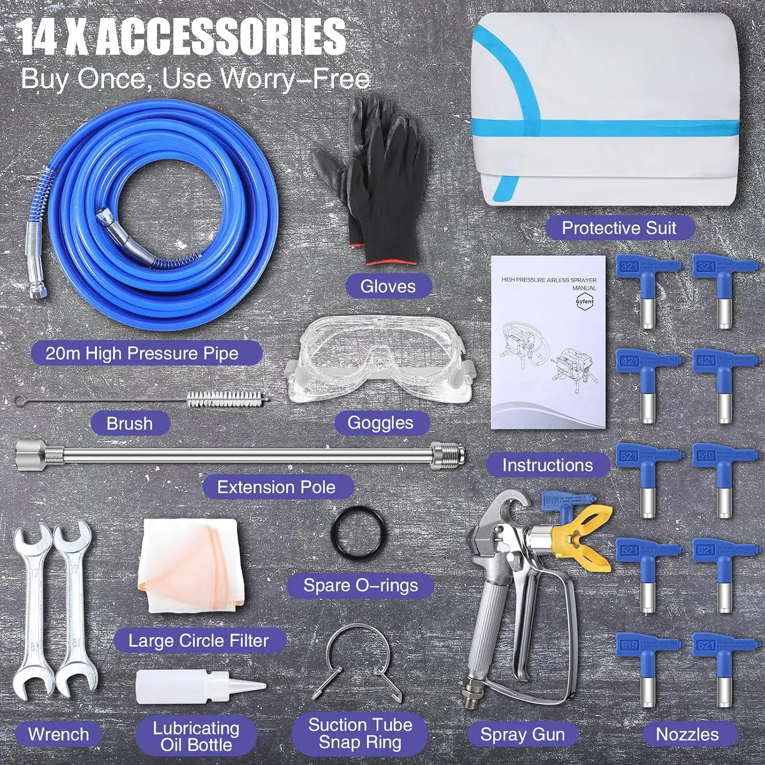 ^For 490 Airless Paint Sprayer for Home Interior, 0.60 GPM 3300 PSI 1300W | Adjustable Pressure Airless Sprayer with Low Overspr