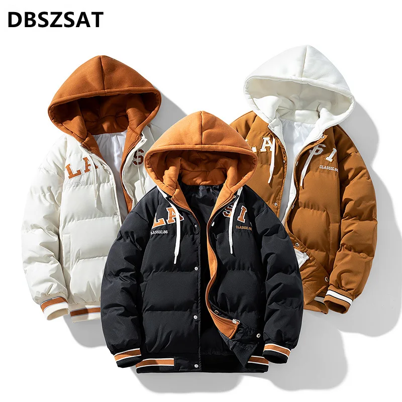 2025   Winter Coats Loose Down Jackets Hooded  Fashion Warm Parkas Good Quality Male Casual Thicker Loose Winer Jackets S-3XL