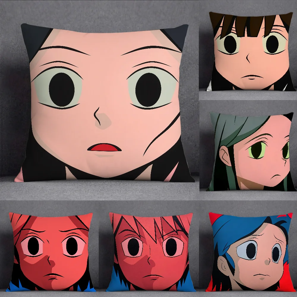Минималистичный японский корейский анимационный наволочка Aokizy, квадратный двусторонний принт, короткий плюшевый чехол для диванной подушки для спальни
