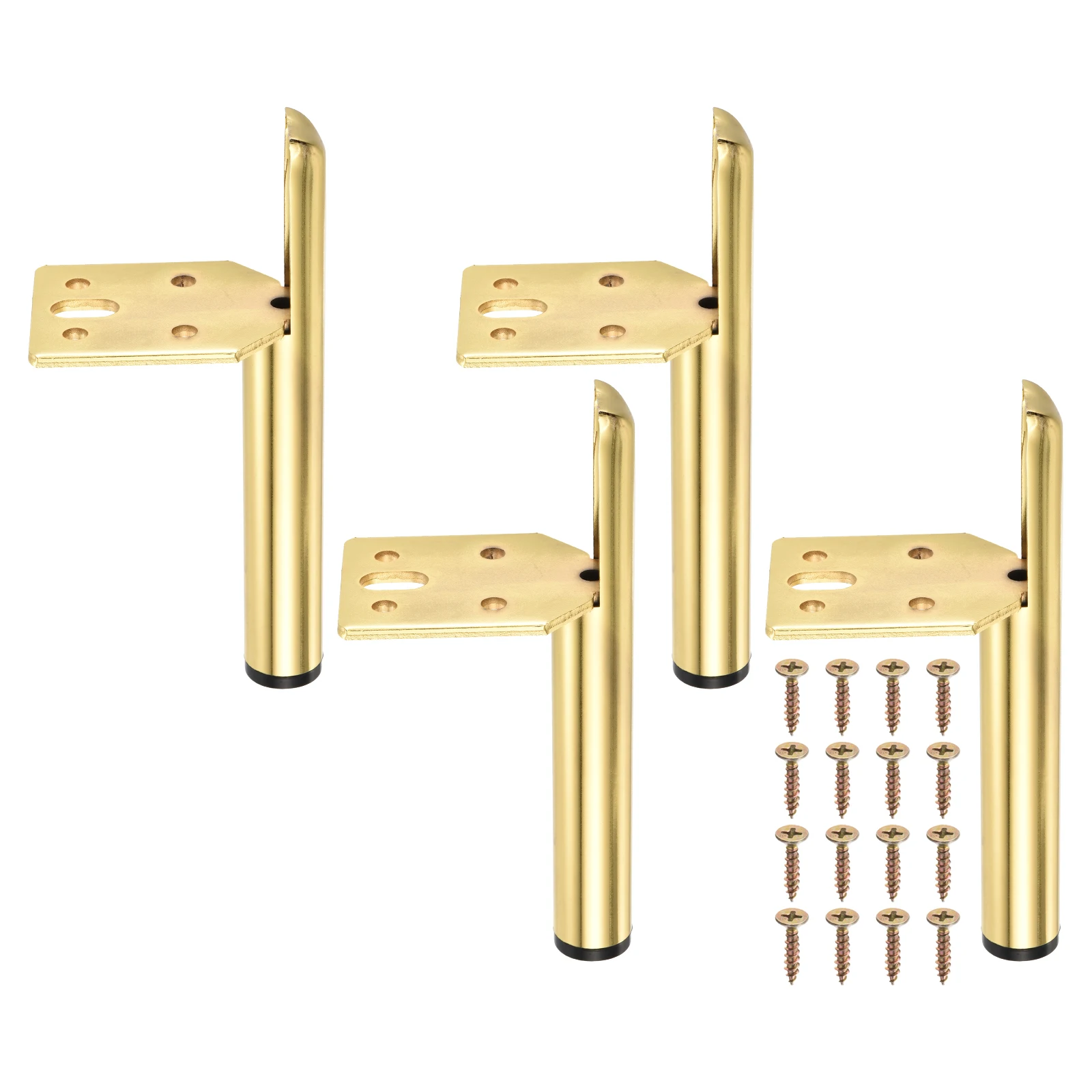 4PCS 13/15cm Metal Furniture Leg Replacement Couch Legs Cabinet Feet DIY Sofa Feet with Screws for Cupboard Table Gold