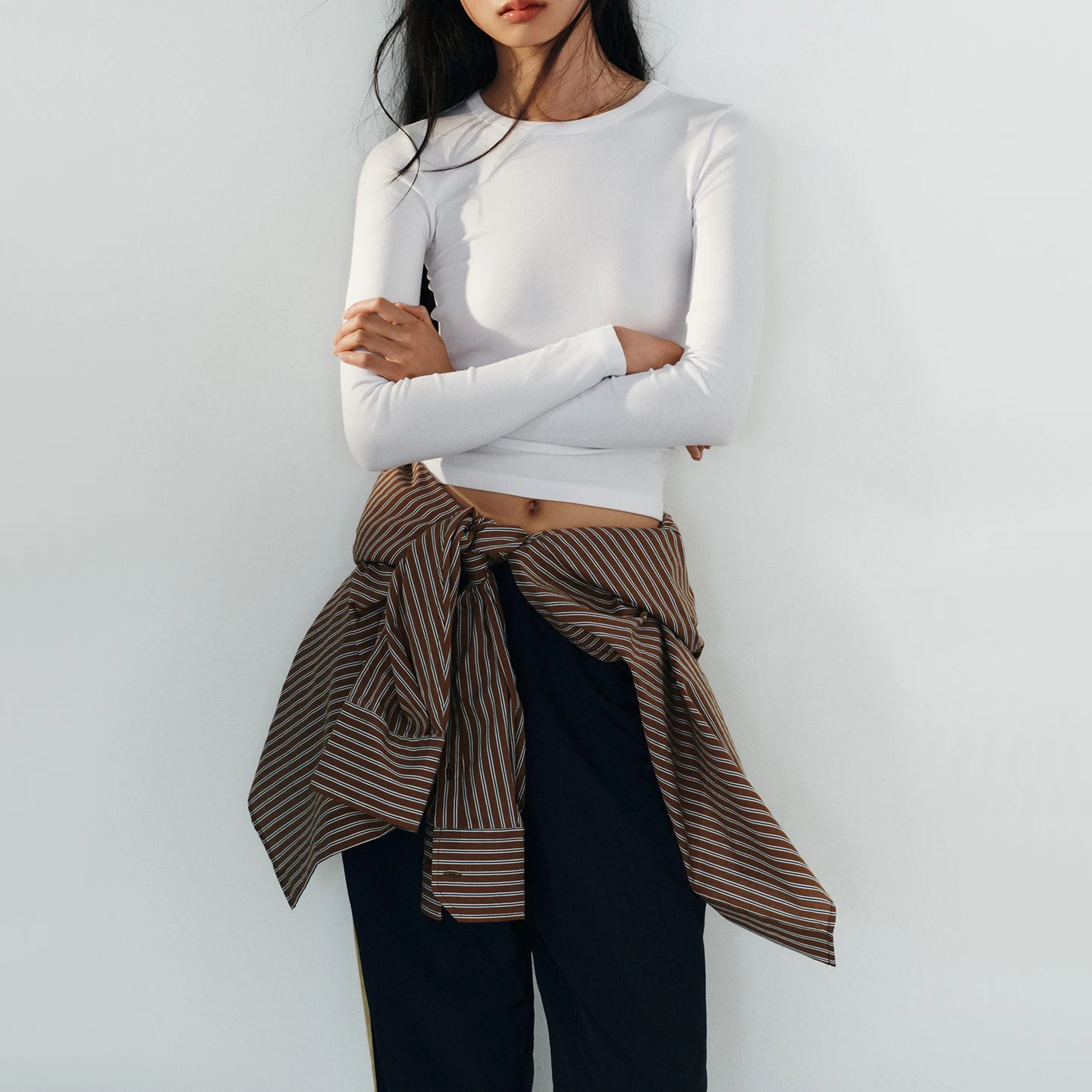 Fashionable Long Sleeve Slim Fit round Neck T-Shirt for Women in Various Colors Casual Style Autumn Collection Zadata Brand