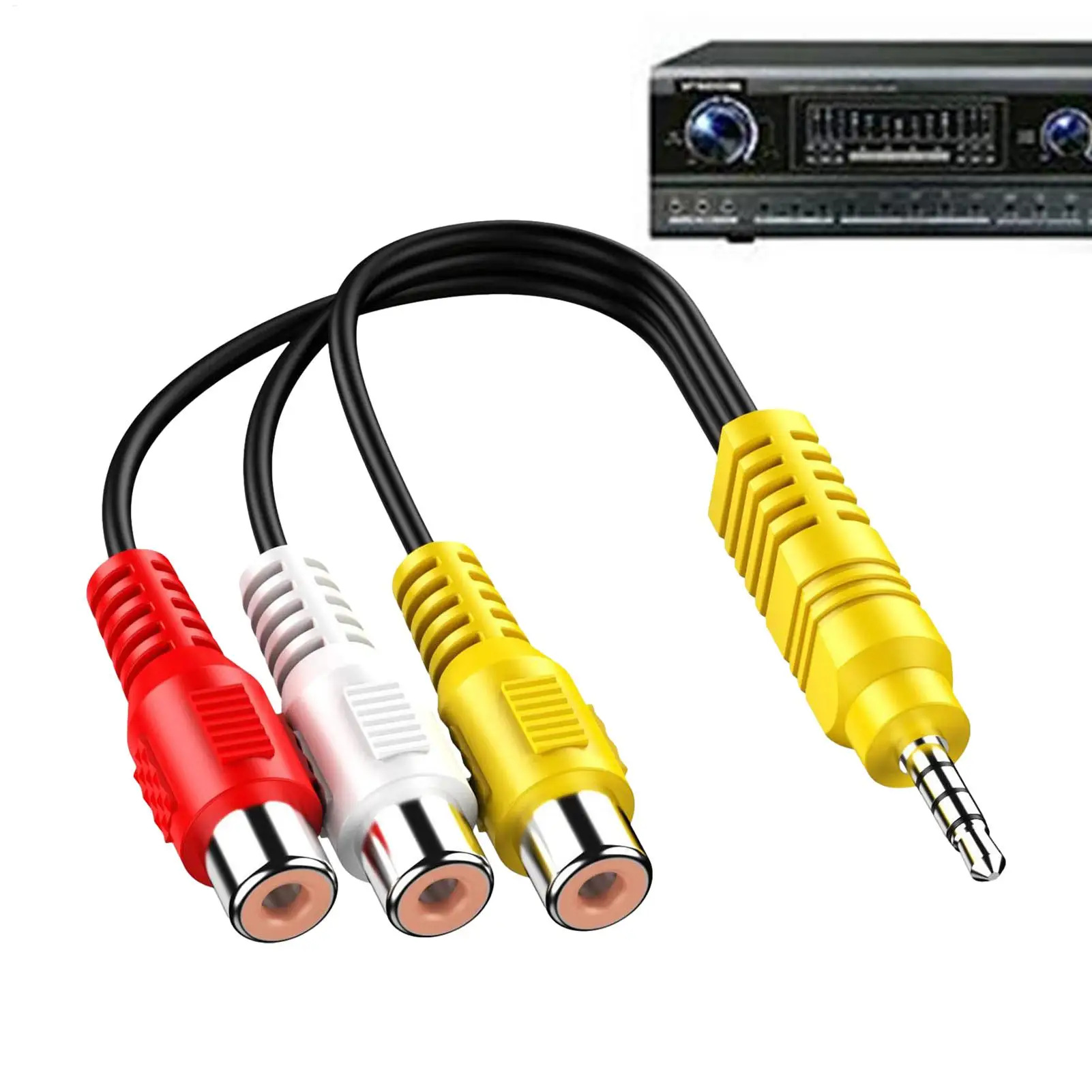 3.5MM To 3 RCA Cable Video Component AV Adapter Cable For TV 3.5mm To RCA Red White Yellow Home  Video Cable TV Set Audio
