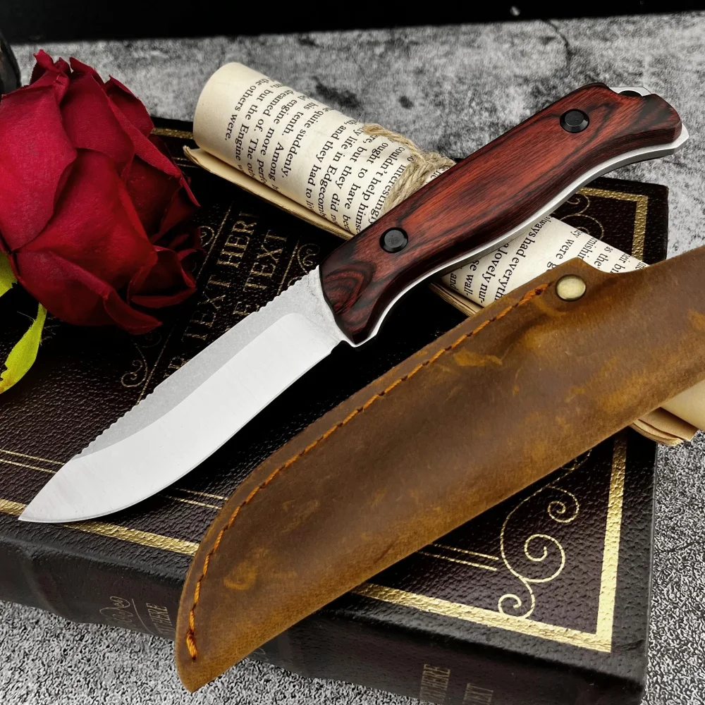 

Высокая твердость 15002/15017 Нож с фиксированным лезвием и кобурой S30V Стальная деревянная ручка Нож для кемпинга Открытый инструмент для выживания и рыбалки