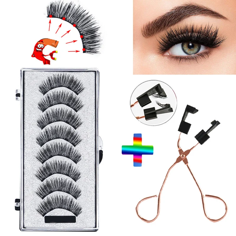 5 Magnetische Wimpers 3d Valse Wimpers Nertsen Wimpers Make-Up Wimper Extensie Tool Natuurlijke Dikke Lange Wimpers