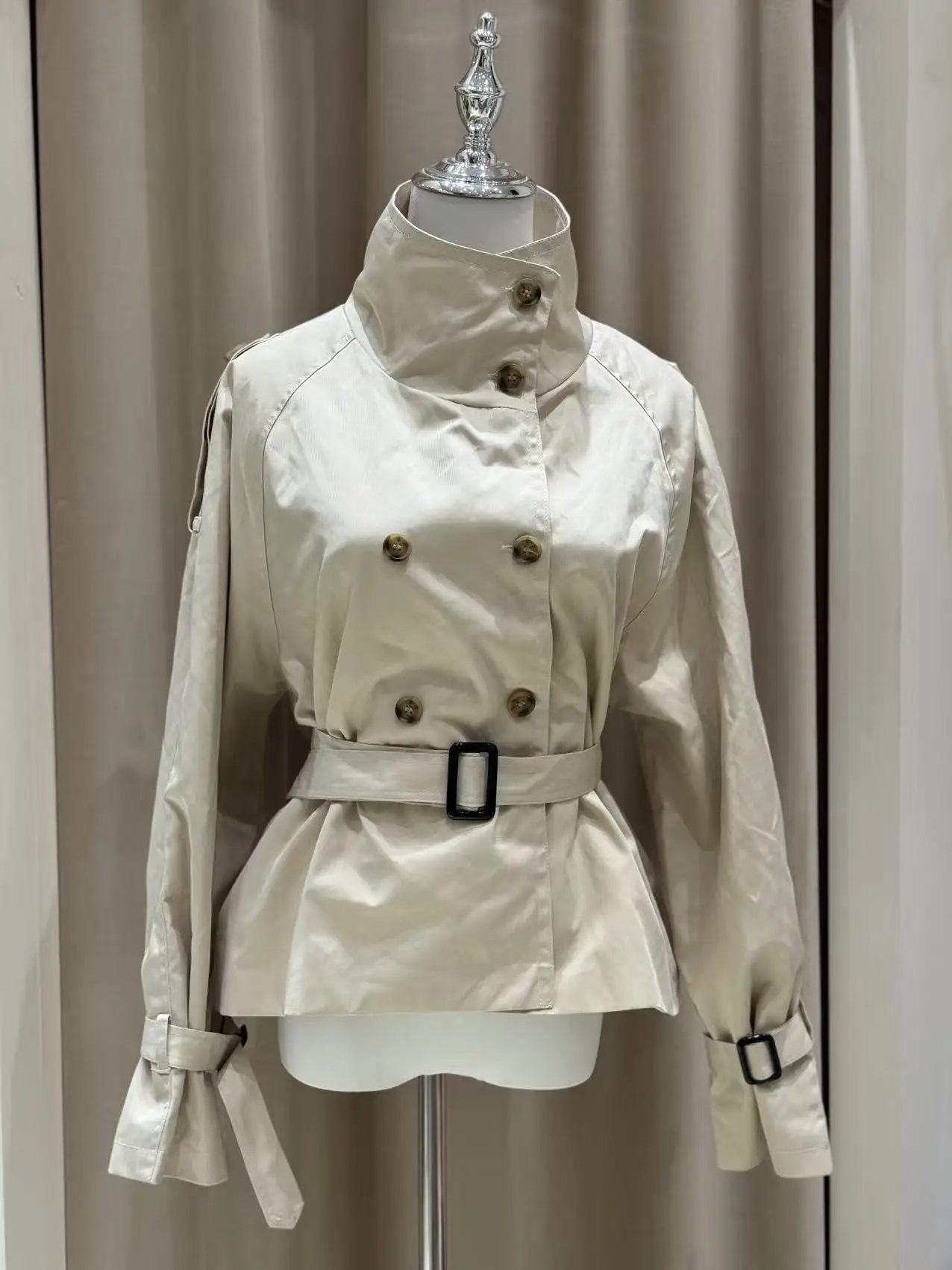 خندق المرأة معاطف قصيرة جاكيتات الوقوف طوق معطف سميك دافئ Y2k الشارع الشهير سترة العمل ملابس خارجية العمل الخريف الشتاء 2025 #5