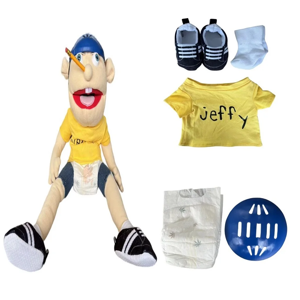 

Hot 1pcs 60cm Jeffy Hand Puppet Plush Toy Soft Children's Christmas Gift Talk Show Party Prop Kids Entertainment