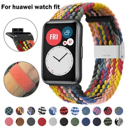 New Strap for Huawei Watch Fit 2 Band Nylon Braided Woven WatchBand Adjustable Replacement Wristband for Huawei Watch Fit Bands