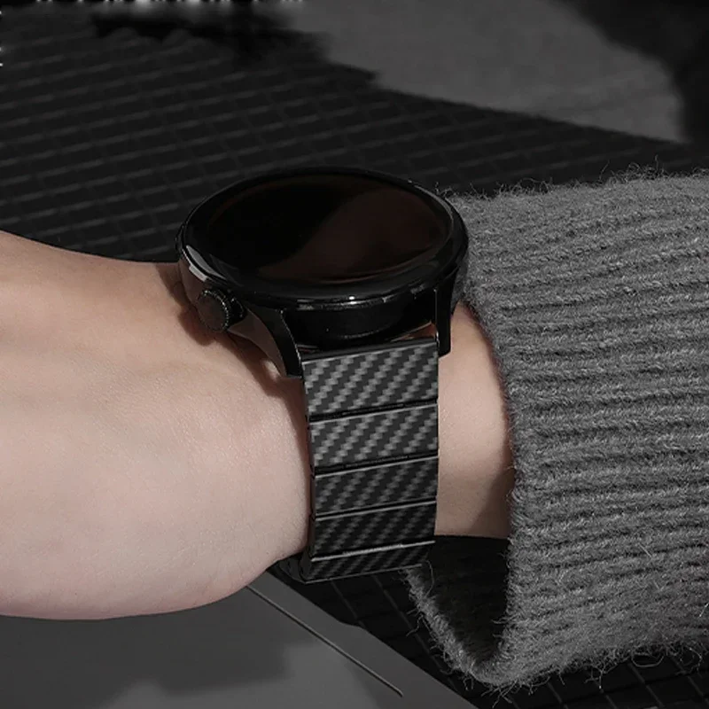 20 مللي متر 22 مللي متر ألياف الكربون حزام الساعات ل Amazfit Bip 6 5 3 برو حزام ل Amazfit الفهد برو جولة/نشط 2 مربع/التوازن 2/GTR GTS