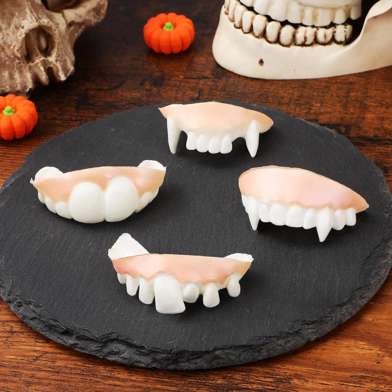 12 Piezas de Dientes de Vampiro Falsos para Halloween, Accesorios de Disfraces, Broma de Fiesta, Dientes de Zombi Feos, Decoración de Disfraces, Dientes Divertidos