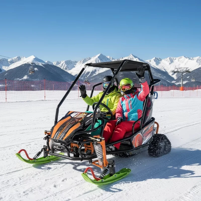 

all-terrain comfortable 800 watts powerful motor commercial two-seat adult children parent-child electric snowmobile