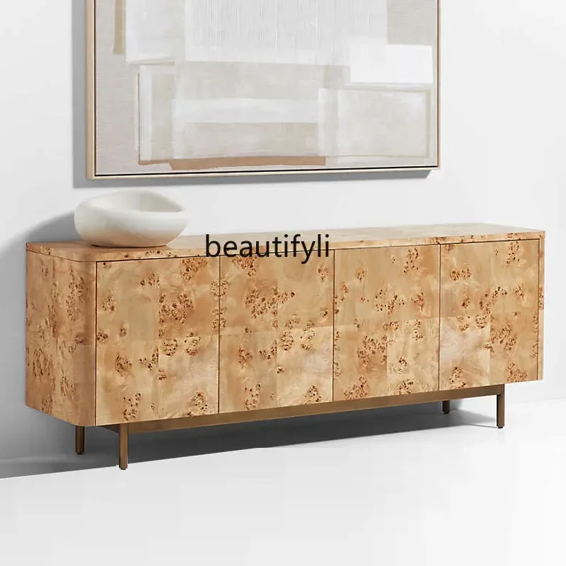 

SS03A American retro tree tumor dining side cabinet multi-functional wine cabinet wall entrance decorative cabinet Y