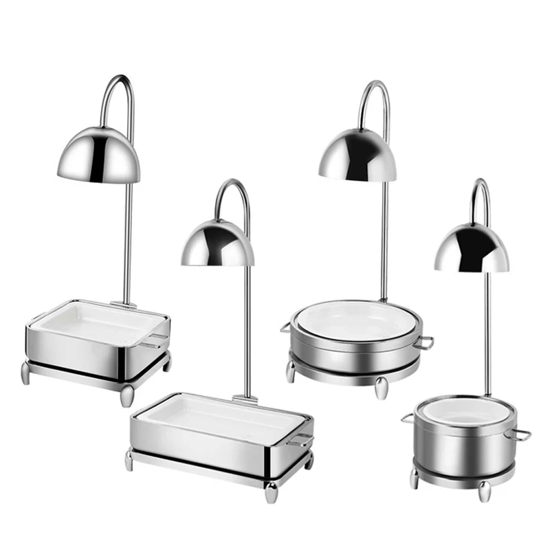 Airuisi Electric Portable Catering Equipment Hotel Serving Food Lamp 304 Stainless Steel Food Warmer Chaffing Dishes