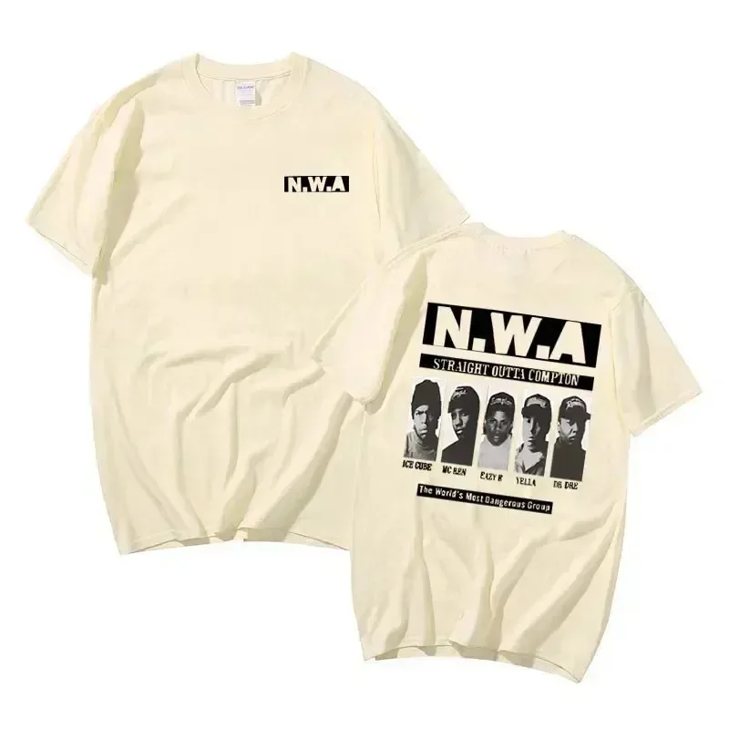 Rapper Ice Cube MC Ren Dr. Dre DJ Yella Eazy-E Tshirt Gangsta Rap N.W.A NWA Music Group T-shirt Men Hip Hop Vintage Tee Shirt